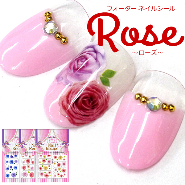 メール便ok ローズ ネイルシール ウォーターシール オリジナル ネイルレシピ Nail Recipe